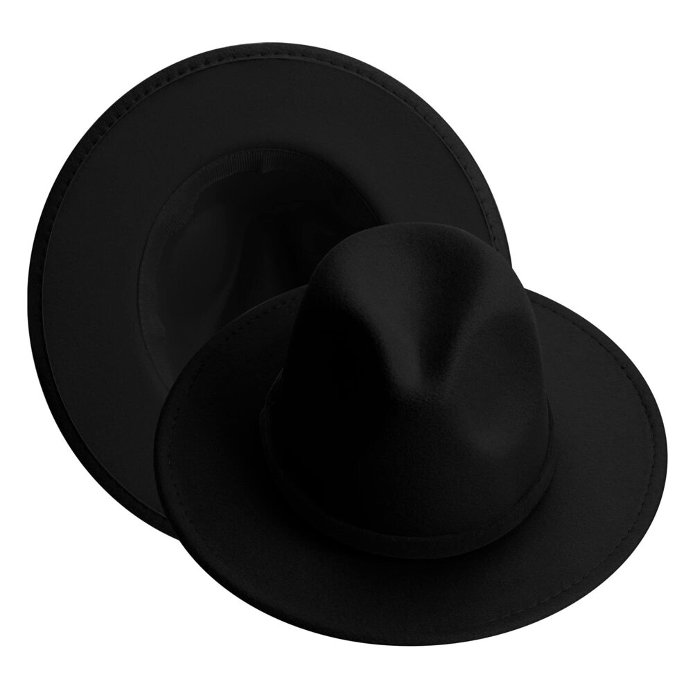 6282 Wide Brim Fedora Hat Black